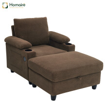 HOMAIRE Coffee Accent Chair & Storage Ottoman Set