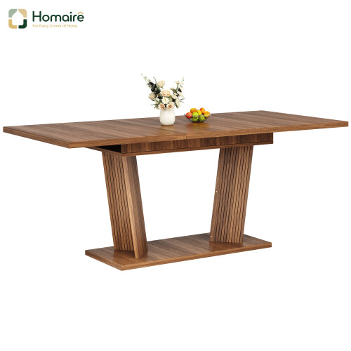 HOMAIRE Extendable Dining Table Dark Brown