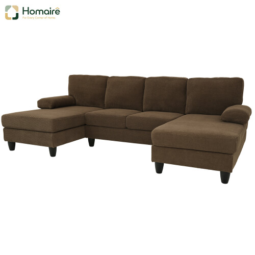 HOMAIRE Coffee U-Shaped Sofa with Dual Chaise