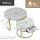 HOMAIRE White Round Nesting Coffee Tables Set 2