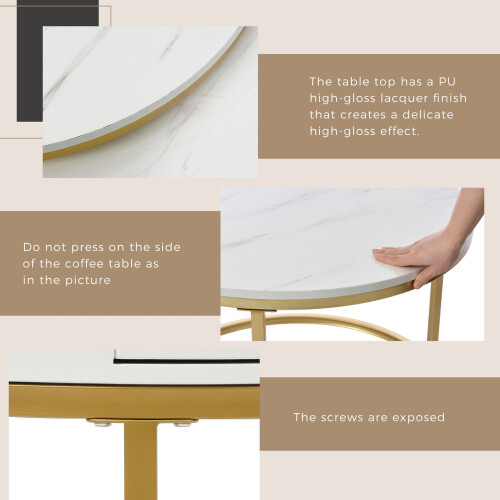 HOMAIRE White Round Nesting Coffee Tables Set 2