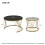 HOMAIRE Round Coffee Table Set, White+Black 2