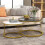 HOMAIRE Round Coffee Table Set, White+Black 4
