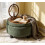HOMAIRE Round Storage Ottoman Dark Green 3