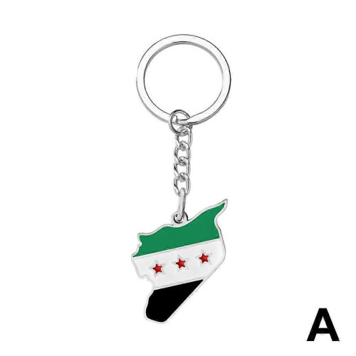 Syyrian karttalippu harmaa avaimenperä