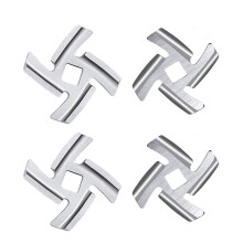 Compatible with Pack of 2 Stainless Steel Meat Grinder Blades, Compatible with 4-Blade Replacement Knives Compatible with Kit