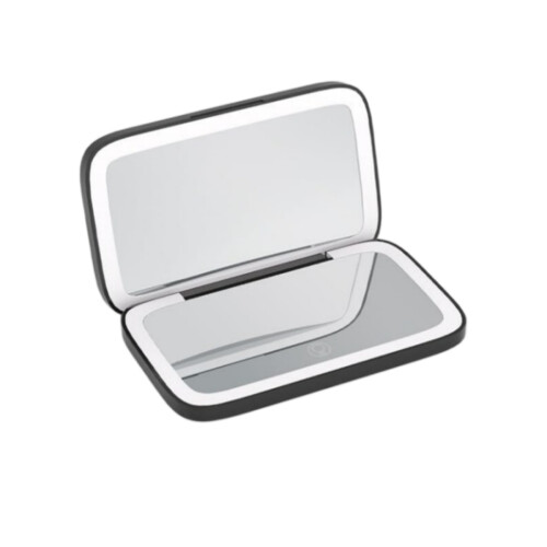 Foldable Makeup Mirror with 5X Magnifying Glass, Mini Square Vanity Mirror, USB Charging, Portable, Double-Sided, Compact Poc