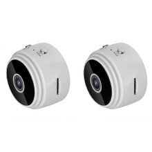 2x Wireless Outdoor Camera with 720P Camera Night Vision Wifi Camera White