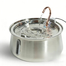 Fontaine Ă eau pour chat - 40 L/135 oz, robinet en cuivre Ă col de cygne - 3 filtres de rechange inclus (26-27 pouces)