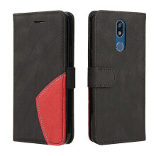 compatible with Lg K40 Case Card Pu Holder Leather Cuir Wallet Flip Cover - Black