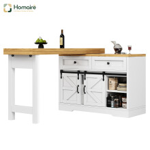 HOMAIRE Extendable White Sideboard & Dining Table