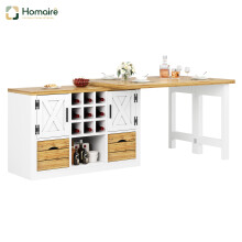 HOMAIRE Extendable White Kitchen Island Table