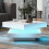 HOMAIRE White High Gloss LED Coffee Table 70cm 4