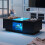 HOMAIRE LED Coffee Table Black with Storage 3