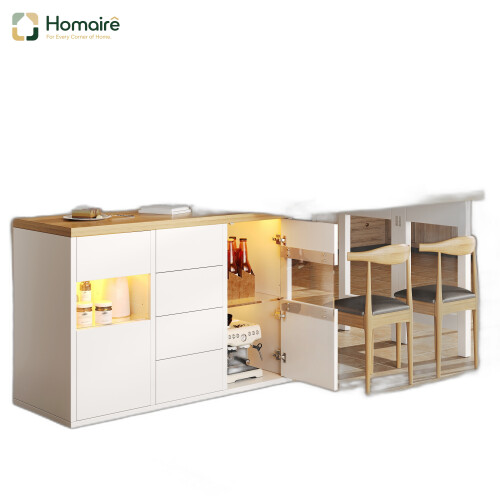 HOMAIRE Extendable White Sideboard & Dining Table