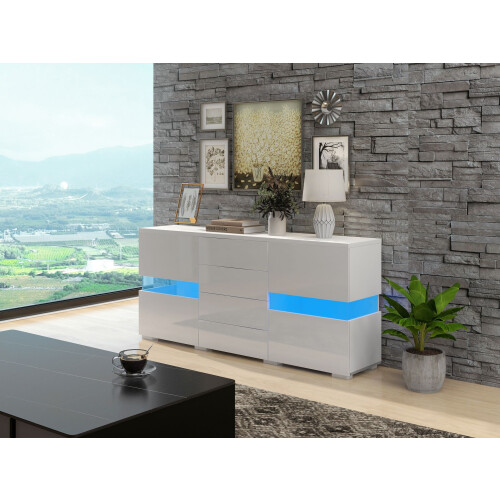 HOMAIRE White LED Sideboard Cabinet 140x72x35cm 2
