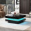 HOMAIRE Black High Gloss LED Coffee Table 70x70cm 5