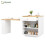 HOMAIRE Extendable White Kitchen Island Table 1