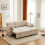 HOMAIRE Beige L-Shaped 3 Seater Sofa Bed 4