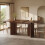 HOMAIRE Extendable Walnut Dining Table 120-160cm 6