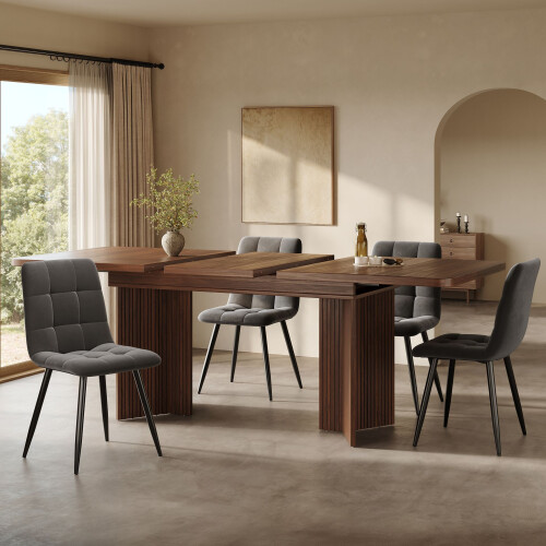 HOMAIRE Extendable Walnut Dining Table 120-160cm 1