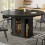 HOMAIRE Extendable Black Dining Table 120-160cm 6
