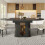 HOMAIRE Extendable Black Dining Table 120-160cm 4
