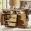 HOMAIRE Foldable Kitchen Trolley Dark Brown 95cm 3