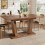HOMAIRE Extendable Dining Table Dark Brown 6