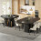 HOMAIRE Extendable Black Dining Table 120-160cm 5