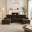 HOMAIRE Coffee U-Shaped Sofa with Dual Chaise 3