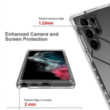 Coque de protection transparente à dégradé de couleurs compatible avec le Samsung Galaxy S23 Ultra 5G en TPU et PC