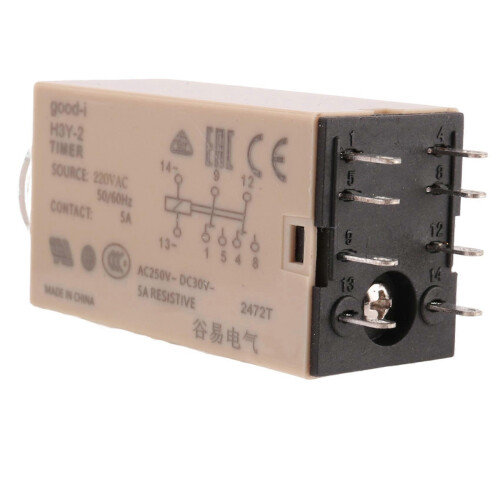 10-second delay timer relay compatible with H3Y-2 AC 220V 8-pin  knob-controlled household electrical system timer relay 1
