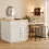 HOMAIRE Extendable White Kitchen Island 120-184cm 4