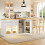 HOMAIRE Extendable Kitchen Island Table White 5