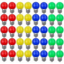 40 ks dekoratívnych LED žiaroviek E27 so svietivosťou 240 lúmenov v rôznych farbách (červená, žltá, modrá, zelená) - kompatib