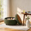 HOMAIRE Round Storage Ottoman Dark Green 6
