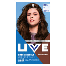 Schwarzkopf Live Intense Colour Urban Brown 088 - Permanent Hair Dye for Light Brown to Dark Brown Hair, Up to 70% Grey Coverage, Vibrancy Serum