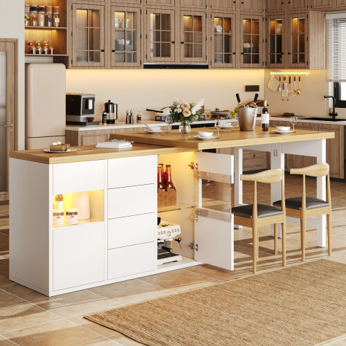 HOMAIRE Extendable White Sideboard & Dining Table 2