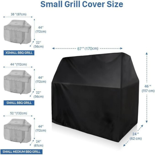 Αδιάβροχο κάλυμμα BBQ, μέγεθος L (170 cm), ανθεκτικό αδιάβροχο κάλυμμα BBQ, αν 1