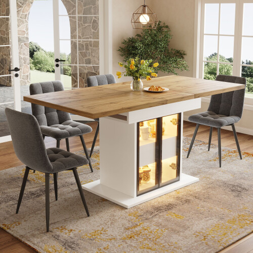 HOMAIRE Extendable Dining Table White 110-140cm 2