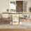 HOMAIRE Extendable Dining Table White 110-140cm 6