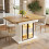 HOMAIRE Extendable Dining Table White 110-140cm 4