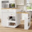 HOMAIRE Extendable White Kitchen Island Table 4