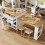 HOMAIRE Extendable White Kitchen Island Table 5