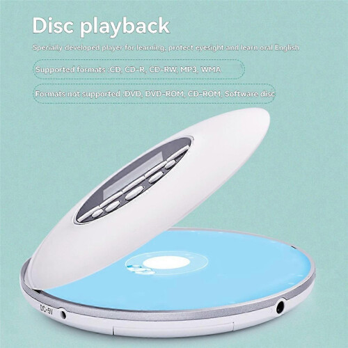 Lecteur CD portable MP3 avec écouteurs stéréo noirs 2