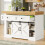 HOMAIRE Extendable White Sideboard & Dining Table 4