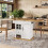 HOMAIRE White Extendable Telescopic Dining Table 3