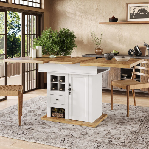 HOMAIRE White Extendable Telescopic Dining Table 2