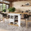 HOMAIRE White Extendable Telescopic Dining Table 6